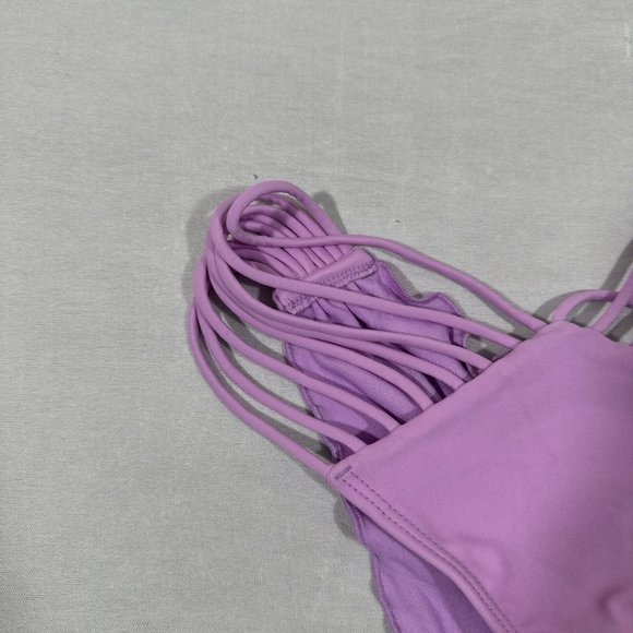 NWT $84 Luli Fama [‎ Small ] COSITA BUENA Strappy Brazilian Bikini Bottom purple - Picture 3 of 11